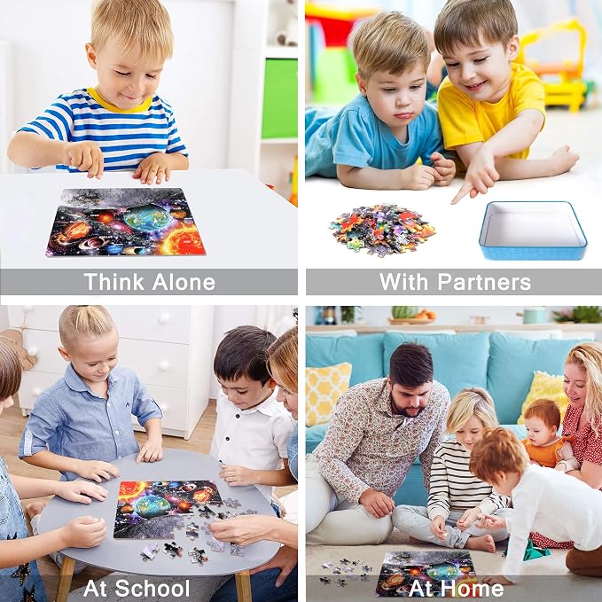 Puzzles for Kids Ages 4-6, 60 Piece Puzzles for Kids Ages 3-5 in Metal Box | Educational Space Jigsaw Puzzles Kids Puzzles,Childrens Puzzle Games Puzzle Toys for Girls and Boys