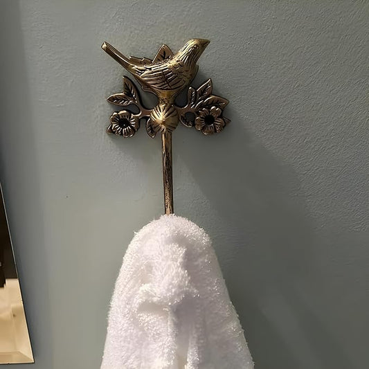 STYLENT Decor Solid Brass Bird Antique Towel Hook Bathroom Accessories Retro Bathroom Hardware Bird Cloth Hook Wall Mounted Vintage (Brass Antique)