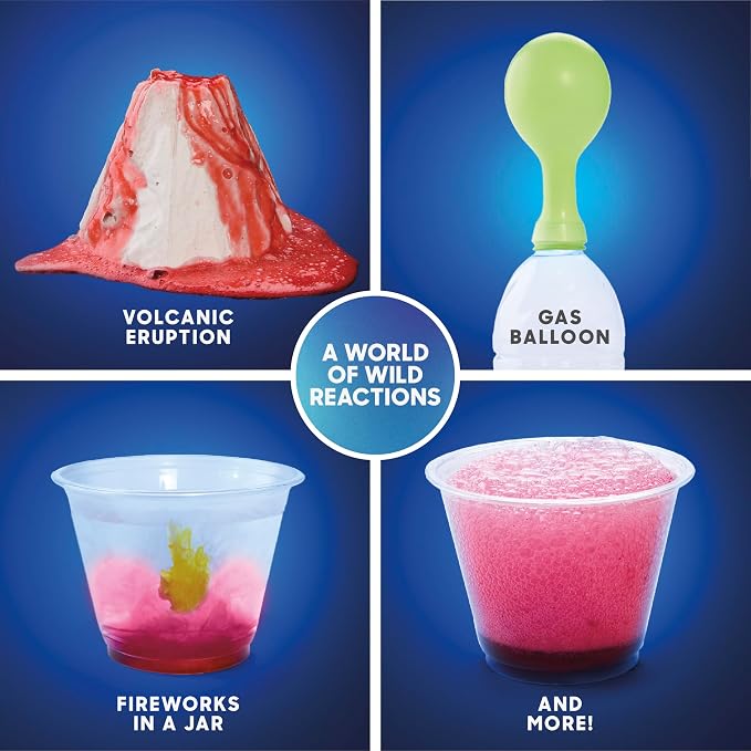 Discovery™ Super Reactions Science Kit – 66 Experiments STEM Lab for Kids| Includes Chemistry Tools, Volcano Mold, Slime, Reactions & Explosions|Educational Learning Toy|DIY Activity Set Gift| Ages 8+