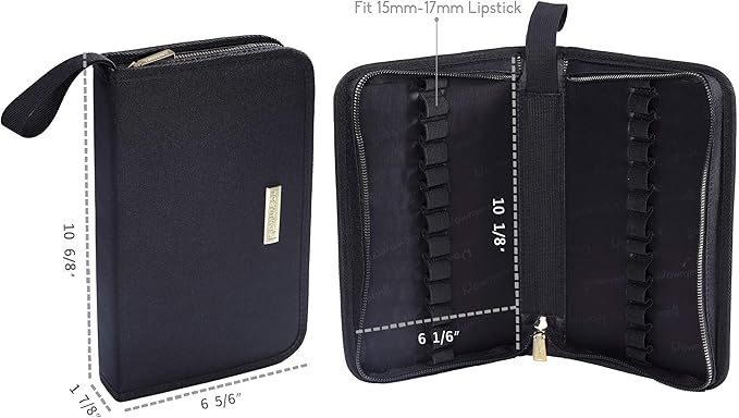 ROWNYEON Lipstick Organizer Case Lipstick Holder Portable Lipstick Bag Travel Makeup Bag Cosmetic Case Large Capacity Lipstick Carrying Case Makeup Artist Lip Gloss Storage Bag