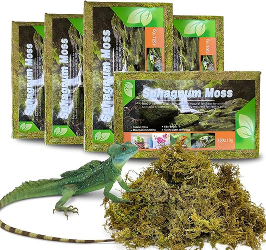 BNOSDM 26OZ Natural Sphagnum Moss for Reptiles,35QT Reptile Dried Live Moss Substrate for Terrarium Plants,Frogs Peat Mosses Bedding for Leopard Gecko,Tortoises,Snake,Lizards,Salamanders
