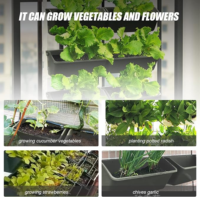 8 Pockets Vertical Garden Wall Planter Raised Beds Hanging Planter Wall Mounted