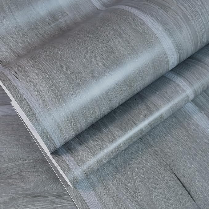 BOMENG Wood Grain Contact Paper Grey Wood Look Wallpaper Peel and Stick