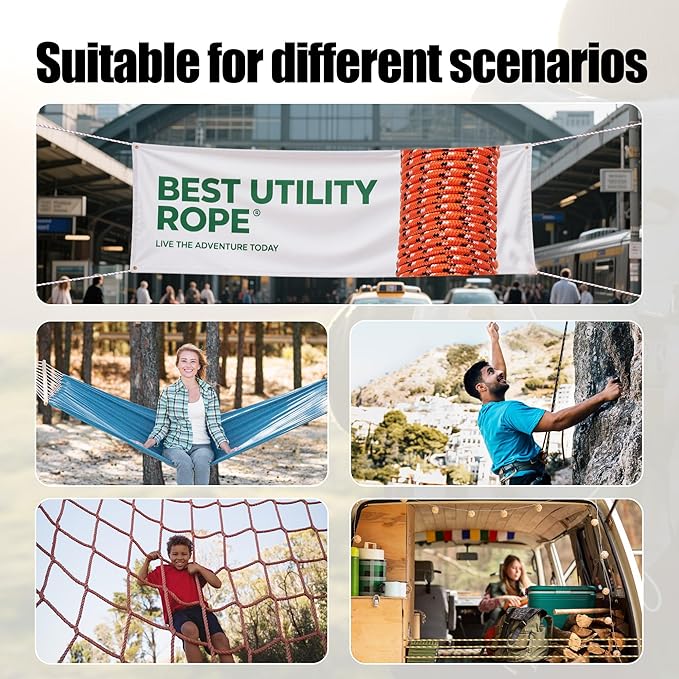 100 ft 3/8 Inch Diamond Braided Polypropylene Rope, Poly Clothesline, All-Purpose Utility Cord Tie Down Ropes for Craft Marine Boat Camping Indoor Outdoor, Green&Blue