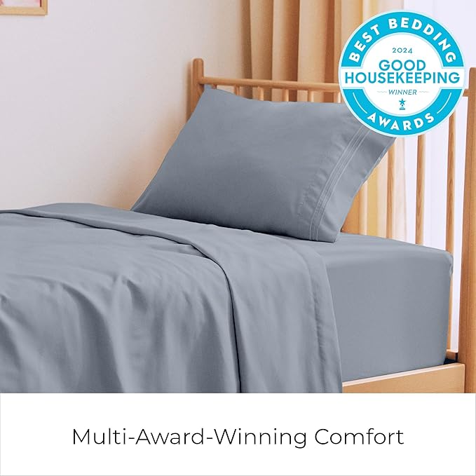 Mellanni Twin XL Sheets Set - 3 PC Iconic Collection Bedding - Hotel Luxury, Extra Soft, Cooling Bed Sheets - Wrinkle, Fade, Stain Resistant (Twin Extra Long, Mineral Gray)