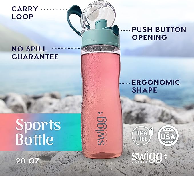 Swigg Keto Electrolytes Powder Packets w/Clear Plastic Water Bottle BPA Free- Mens Multivitamin & for Women with Iron Folate Zinc - Multi Vitamin Water Hydration Electrolyets