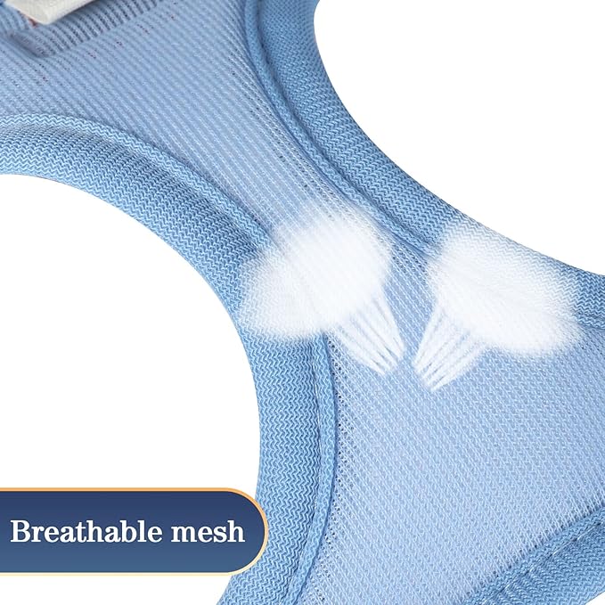 YIMEIS Dog Harness and Leash Set, No Pull Soft Mesh Pet Harness, Reflective Adjustable Puppy Vest for Small Medium Large Dogs, Cats (Greyblue, Medium (Pack of 1)