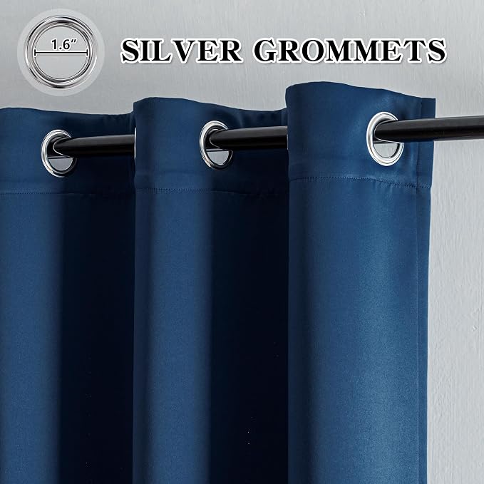 IGEMAEVE Blackout Curtains 84 Inch Length 2 Panels Set, Grommet Energy Saving