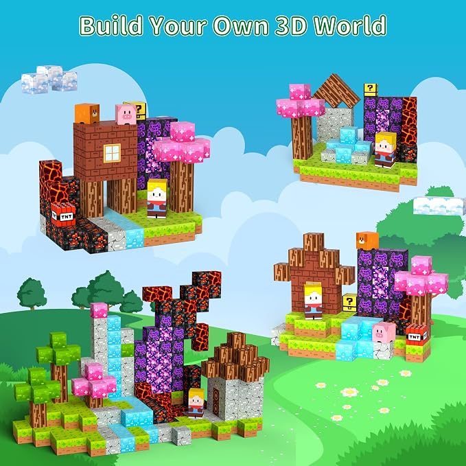 100PCS Magnetic Blocks Magnet Building Cubes Birthday Gifts for Kids | 0.8in Magnetic Cubes, STEM Learning Magnet Toy, Building Toys for Kids Ages 3+, Christmas Party Gifts for Boys and Girls