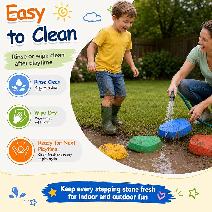 Balance stepping stones for kids 10pc, non-slip toddlers sensory toys outdoor or indoor play, promoting motor skills and confidence,Coordination Toys for children age 3 4 5 6 7+