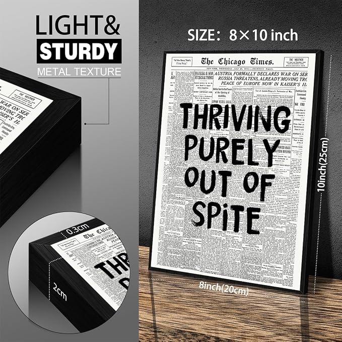 Black And White Newspaper Poster Fashion Fun Motivational Quote Wall Art