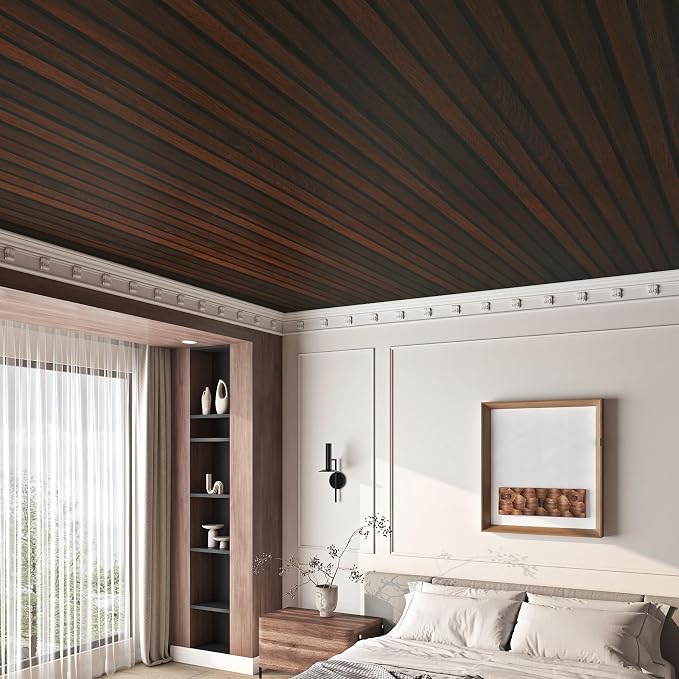 FunStick 16"x240" Peel and Stick Wallpaper Wood Slats Self Adhesive Wall Paper