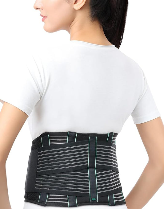 TYNOR Back Support Belt, Back Brace for Lower Back Pain,Breathable Lumbar Support Belt for Men & Women, Herniated Disc, Scoliosis & Lifting, Adjustable Straps with Lumbar Pad (XXL, Premium Black)