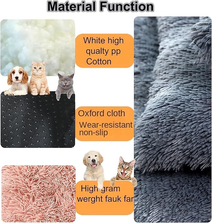 Dog Crate Mat, Dog Bed for Large Dogs, Comfy Fluffy Kennel Pad Anti-Slip for Dog beds & Furniture, Quilted Dog Bed for Pets for Medium/Small Dogs Cats (Color : Pink 2, Size : 30x21)