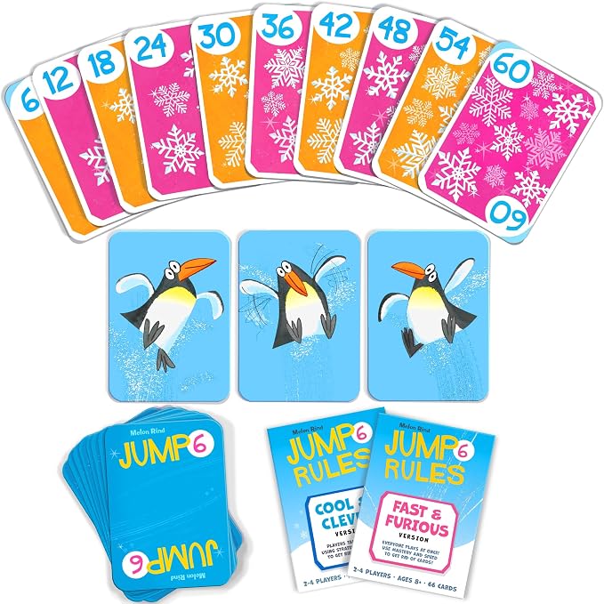 Melon Rind Jump 6, Math Game for Kids Learning Multiples of 6, Lively, Fun Card Game, Quick Activity for Boosting Math Confidence, Ages 8+