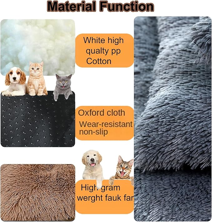 Dog Crate Mat, Dog Bed for Large Dogs, Comfy Fluffy Kennel Pad Anti-Slip for Dog beds & Furniture, Quilted Dog Bed for Pets for Medium/Small Dogs Cats (Color : Coffee, Size : 25x18)