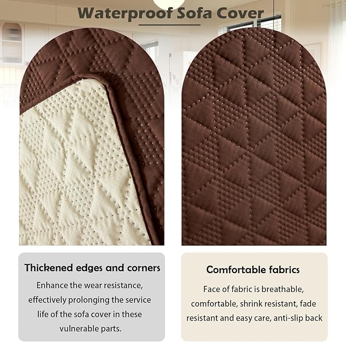 Waterproof Dog Bed Cover Pet Blanket, Soft Pet Couch Covers for Sofa Washable, Bed Couch Sofa Furniture Protector for Puppy Cat Kids (Brown,170 * 210 CM)