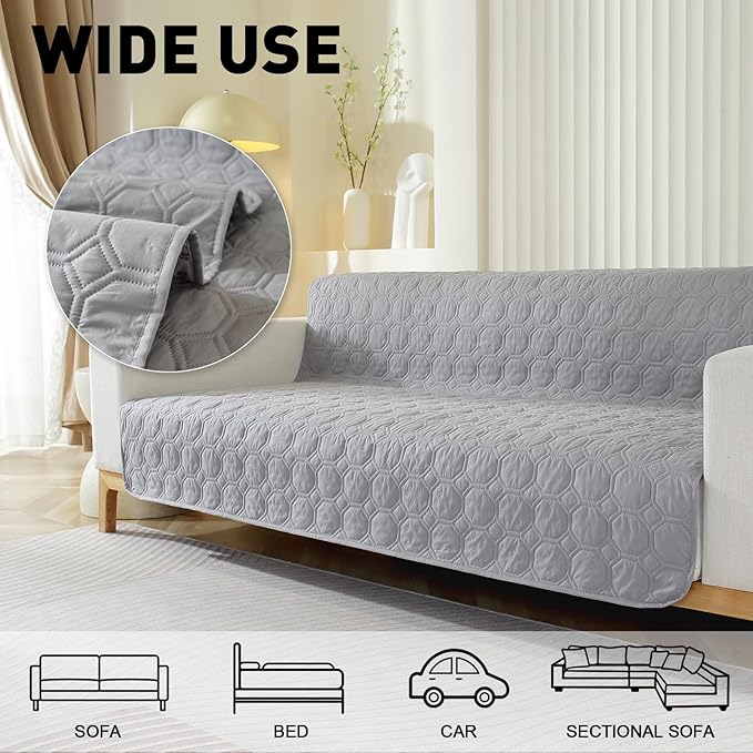 Waterproof Dog Bed Cover Non-Slip Stain Resistant pet Sofa Cushion, pet Mattress Cover Cover, Sofa Furniture Protector for Small Dogs Large Dogs and Cats (Light Gray) (40x50in)