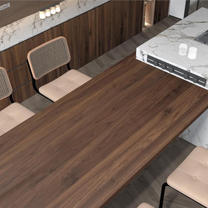 BOMENG Large Walnut Wood Contact Paper Matte 16"x591" Dark Brown Wood Wallpaper