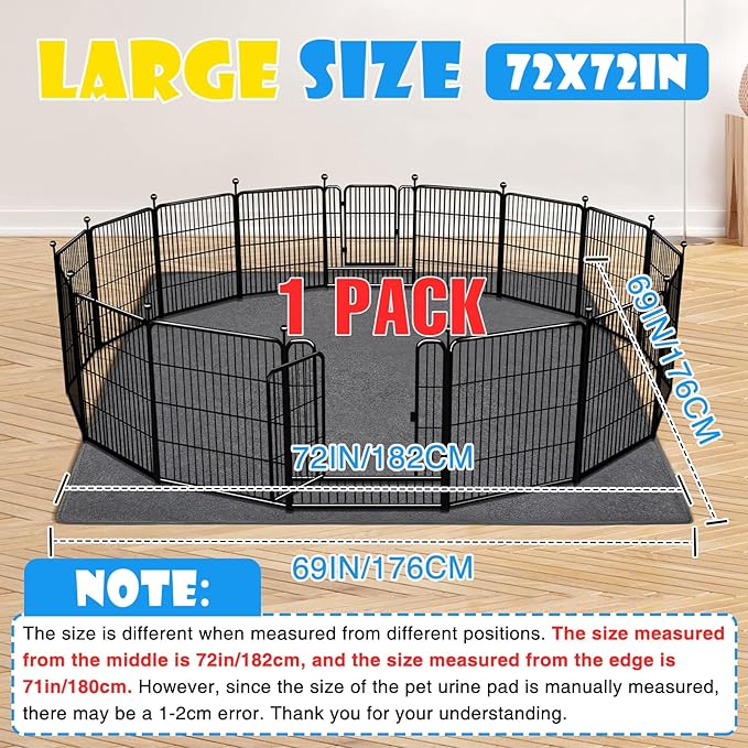 1 Pack Extra Large Washable Pee Pads for Dogs 72"x72"