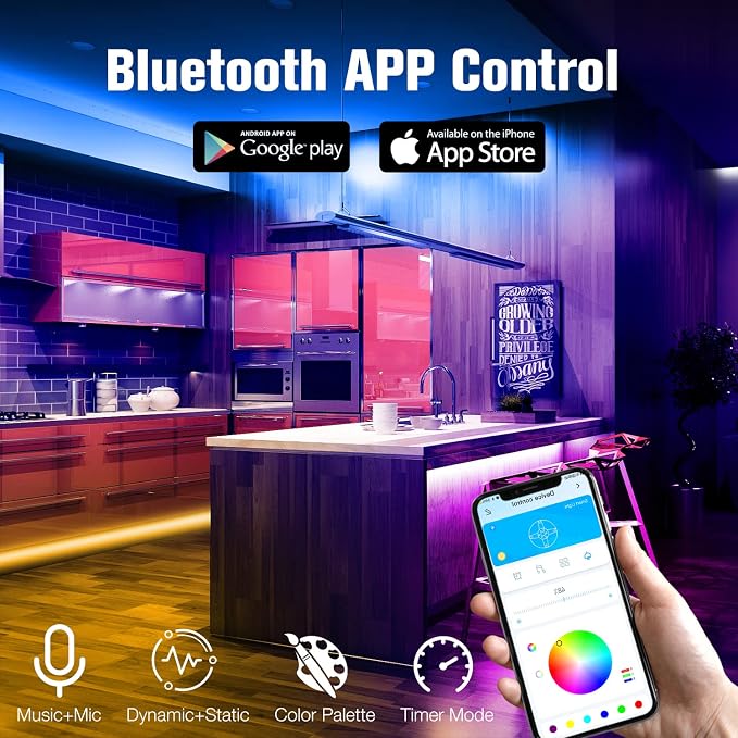 DAYBETTER LED Strip Lights 200 ft, Smart App Control Lighting Bedroom Rome Decor