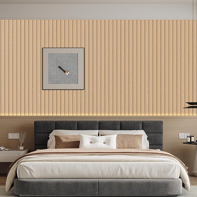 Arthome Peel and Stick Slat Wall Panels 15.7 "x240, Self-Adhesive PVC Wood