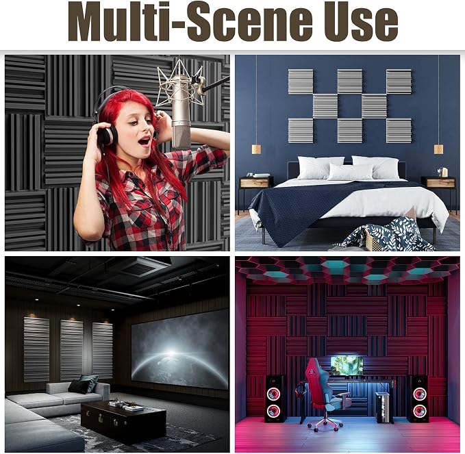 18 Pack Sound Proof Foam Panels, Decorative Soundproof Wall Panels Sound
