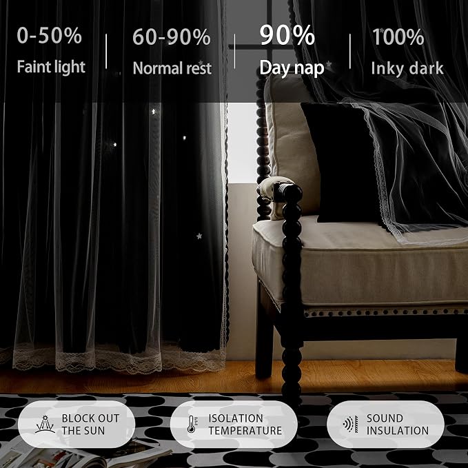 XiDi Room Darkening Curtains 84 inches Long, Unicorn Curtains