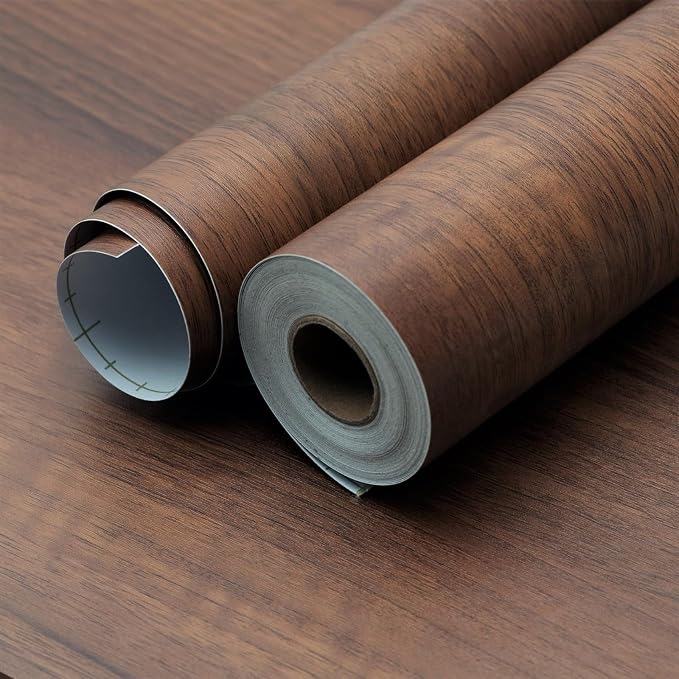 Walnut Wood Contact Paper 24x354 inch Wood Peel and Stick Wallpaper Removable