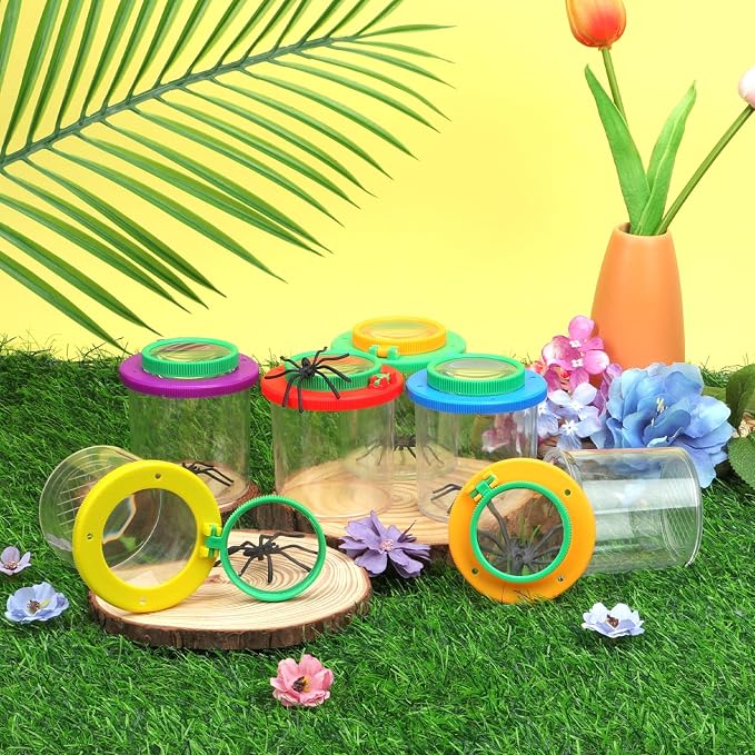 Coopay 12 Pcs Insect Bug Viewer for Kids - Bug Jars, Critter Insect Cage, Bug Container, Bug Catcher, Magnifying Insect Box for Children, Kids Science Nature Exploration Collecting Kit