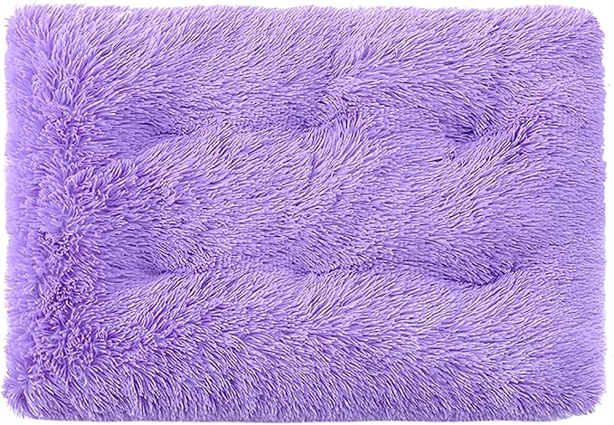 Dog Crate Mat, Dog Bed for Large Dogs, Comfy Fluffy Kennel Pad Anti-Slip for Dog beds & Furniture, Quilted Dog Bed for Pets for Medium/Small Dogs Cats (Color : Purple, Size : 16.9x11)