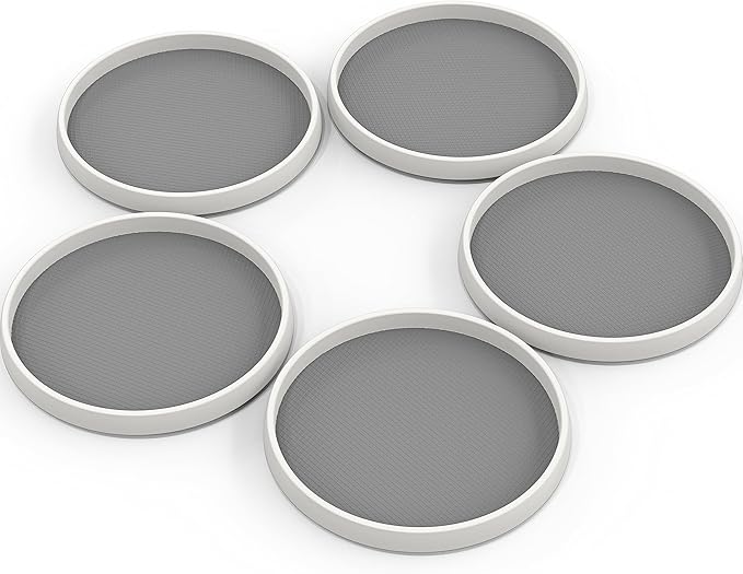 Simple Houseware 12-Inch Lazy Susan Spice Organizer Rotating Tray, 5-Pack