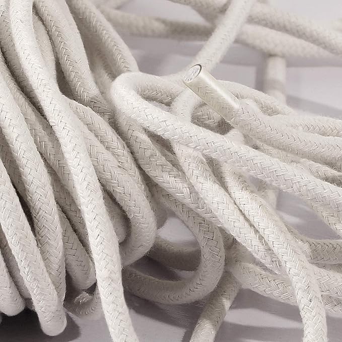 KEILEOHO 328 FT 1/4 Inch Natural Cotton Rope, White Craft Clothesline Cord Craft Knitting Thread String Heavy Duty Wall Hanging Rope for Garden Flower Plant DIY Decoration Clothes Hanger