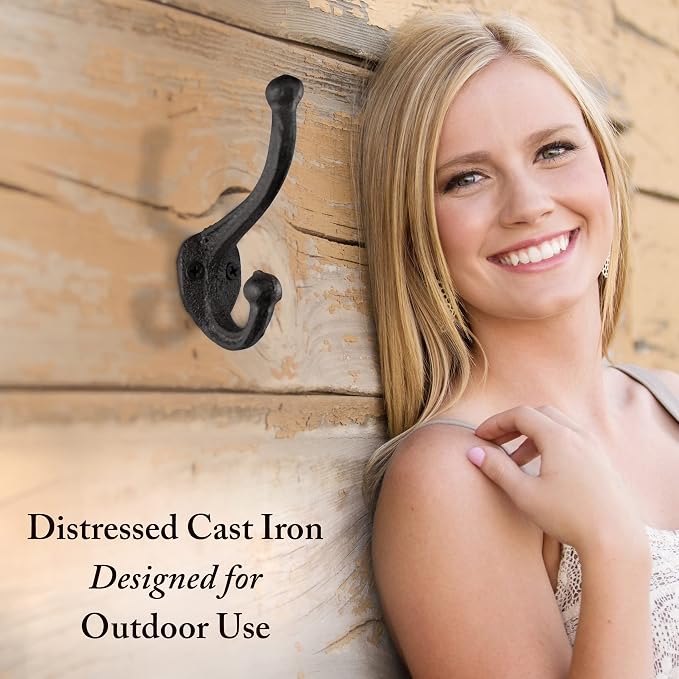 Rustic Cast Iron Coat Hooks Wall Mounted Farmhouse Decorative Wall Hooks