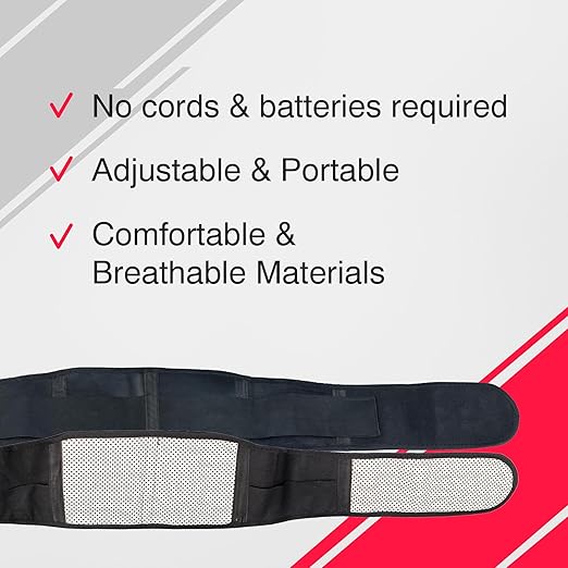 Waist Belt - Lower Back Support Belt, Adjustable Non-Electric Belt for Back Pain Relief, Muscle Tension & Cramps - Breathable and Wearable Waist Heating Pad Belt