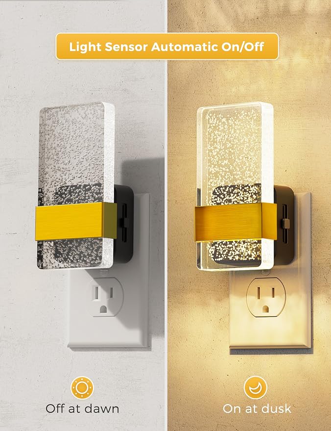 L LOHAS LED Night Lights Plug Into Wall, 2 Pack Plug in Night Light LED