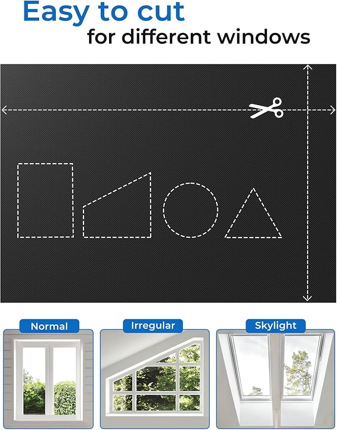 Sumobaby Blackout Curtains for Bedroom Portable 24"x40",No Drill Blackout Shades with Upgraded Hook&Loop Tapes,100% Black Out Window Cover,Thermal Insulated Blinds for Bedroom,Nursery(1 Panel,Black)
