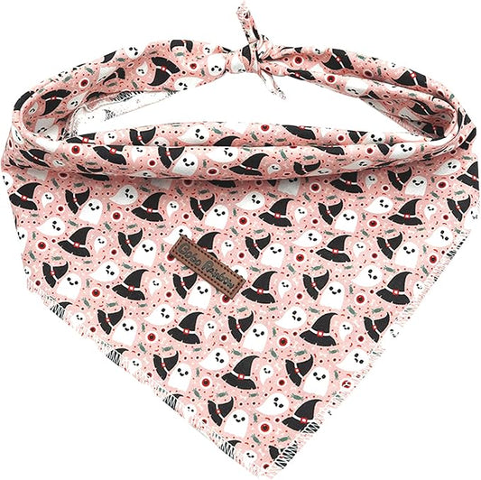 Dog Bandana, 1PC Ghost Print Dog Bandanas Halloween Bandanas Fall Bandanas Comfortable Bandanas Bibs Scarf Square Soft Dog Kerchief Pet Bandanas for Small Medium Large Dogs