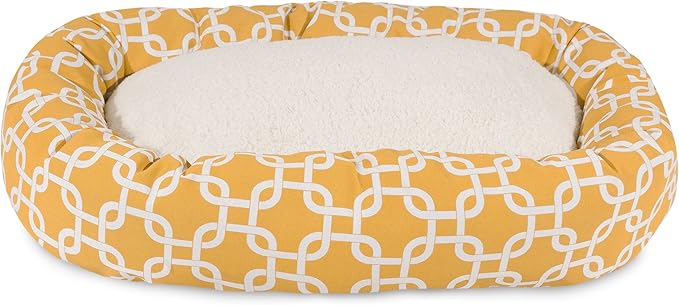 Majestic Pet Links Sherpa Bagel Bed, Large, Yellow