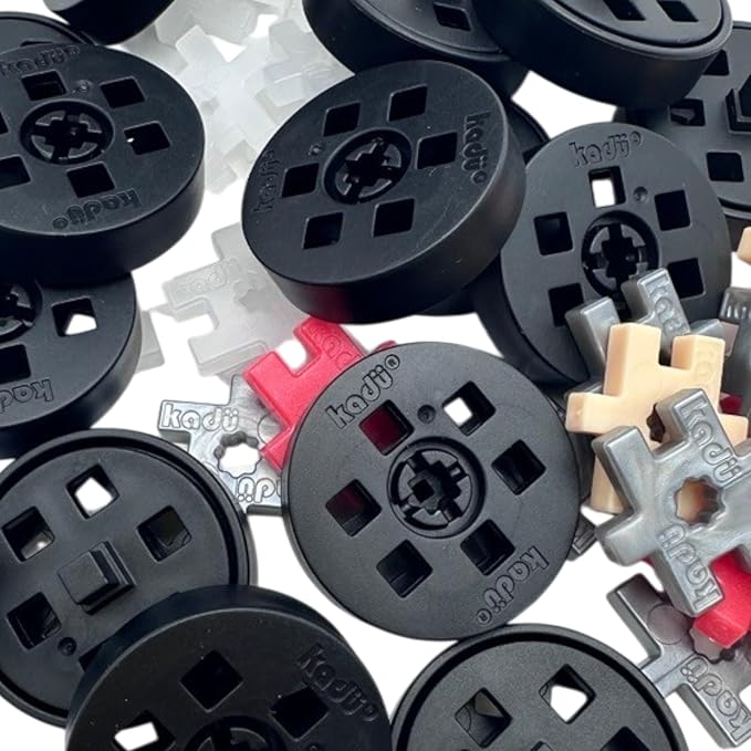 KADÜ Mechanicals 78 Piece Wheel Parts Kit - Kids Age 6+ Building Blocks | Creative Mini Sensory Construction Puzzle tiles - Open Ended Play Gift Boys + Girls - Classroom Homeschool Manipulatives