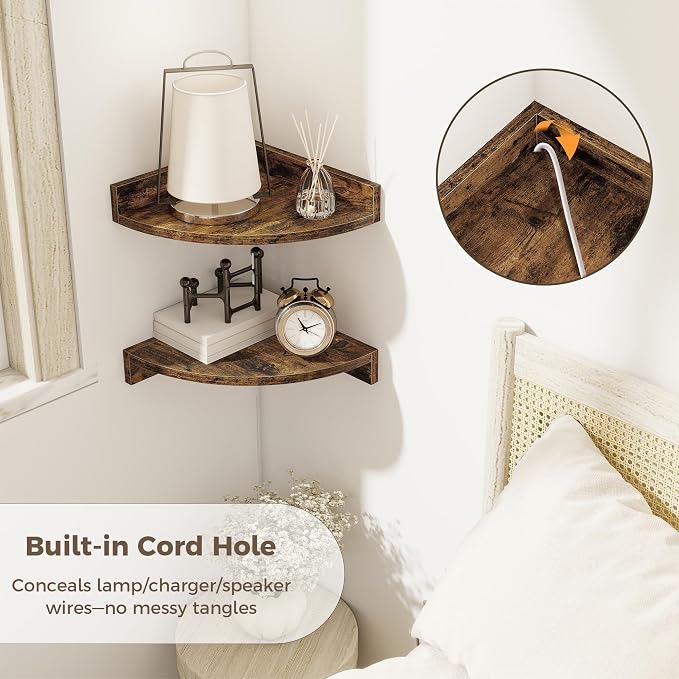 Corner Shelves 3-Pack for Bathroom & Kitchen, Space-Saving Floating Corner Wall