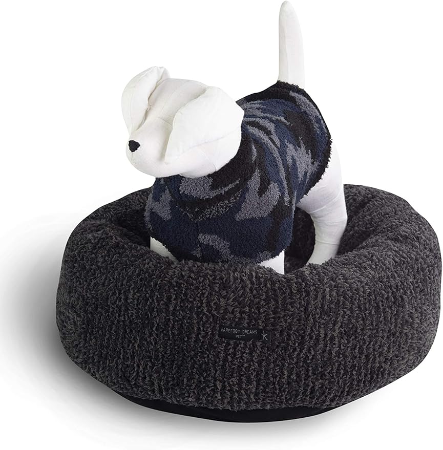 Barefoot Dreams® CozyChic® Round Pet Bed, Carbon-Black, Medium (26.5")