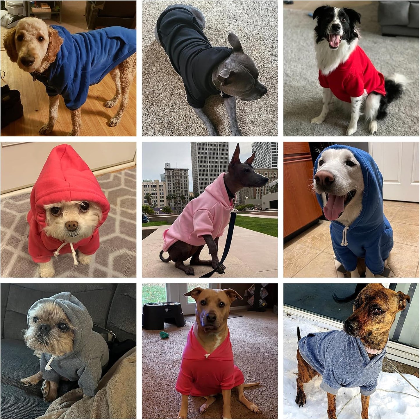 KOOLTAIL Basic Dog Hoodie - Soft and Warm Dog Hoodie Sweater with Leash Hole and Pocket, Dog Winter Coat, Cold Weather Clothes Sweatshirt for Small Medium Large Dogs Puppy Cat Boys Girls Pink XL/XXL