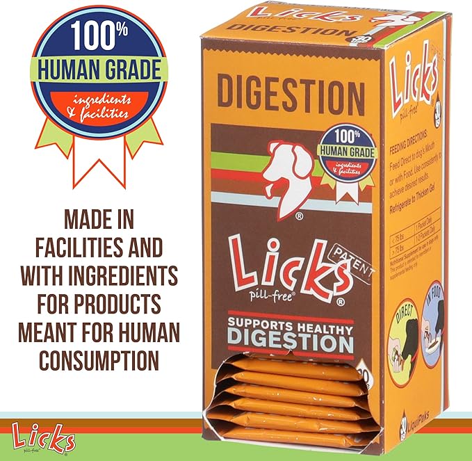 Dog Digestion - Dog Gut Health and Gas Relief - Bloating Relief and Digestion Supplement for Dogs - Dog Health Supplies - Gel Packets - 30 Use