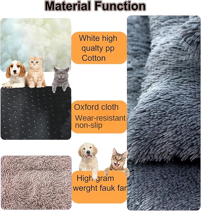 Dog Crate Mat, Dog Bed for Large Dogs, Comfy Fluffy Kennel Pad Anti-Slip for Dog beds & Furniture, Quilted Dog Bed for Pets for Medium/Small Dogs Cats (Color : Brown, Size : 16.9x11)