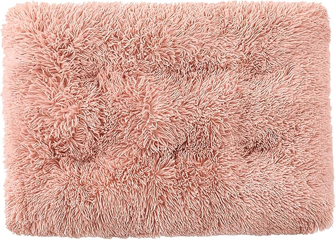Dog Crate Mat, Dog Bed for Large Dogs, Comfy Fluffy Kennel Pad Anti-Slip for Dog beds & Furniture, Quilted Dog Bed for Pets for Medium/Small Dogs Cats (Color : Pink 2, Size : 20x14.9)
