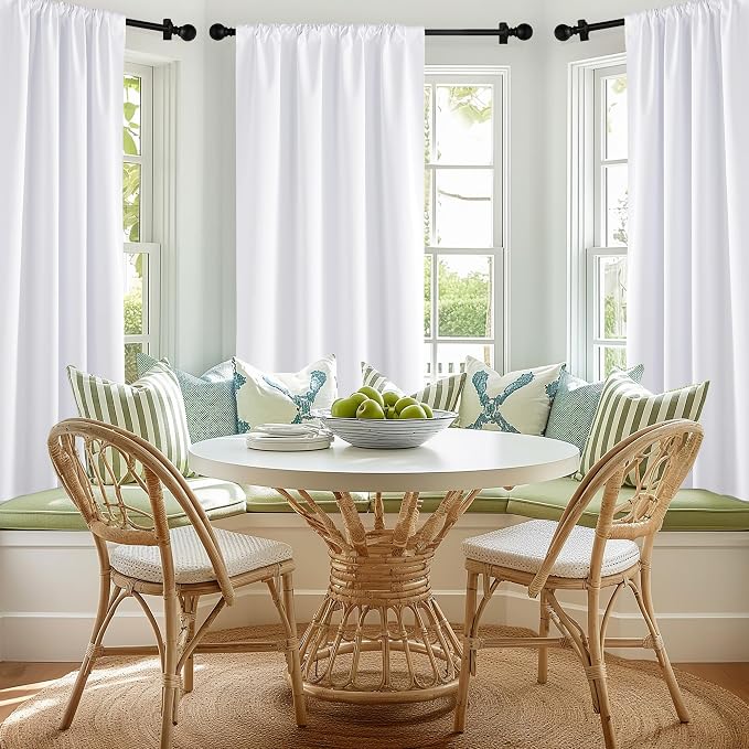 NICETOWN Bedroom 100% Blackout Curtains, 2 Panels, 34 by 40, Snow White