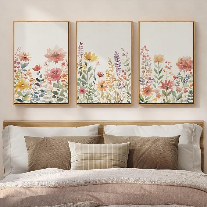Framed Watercolor Floral Wall Art