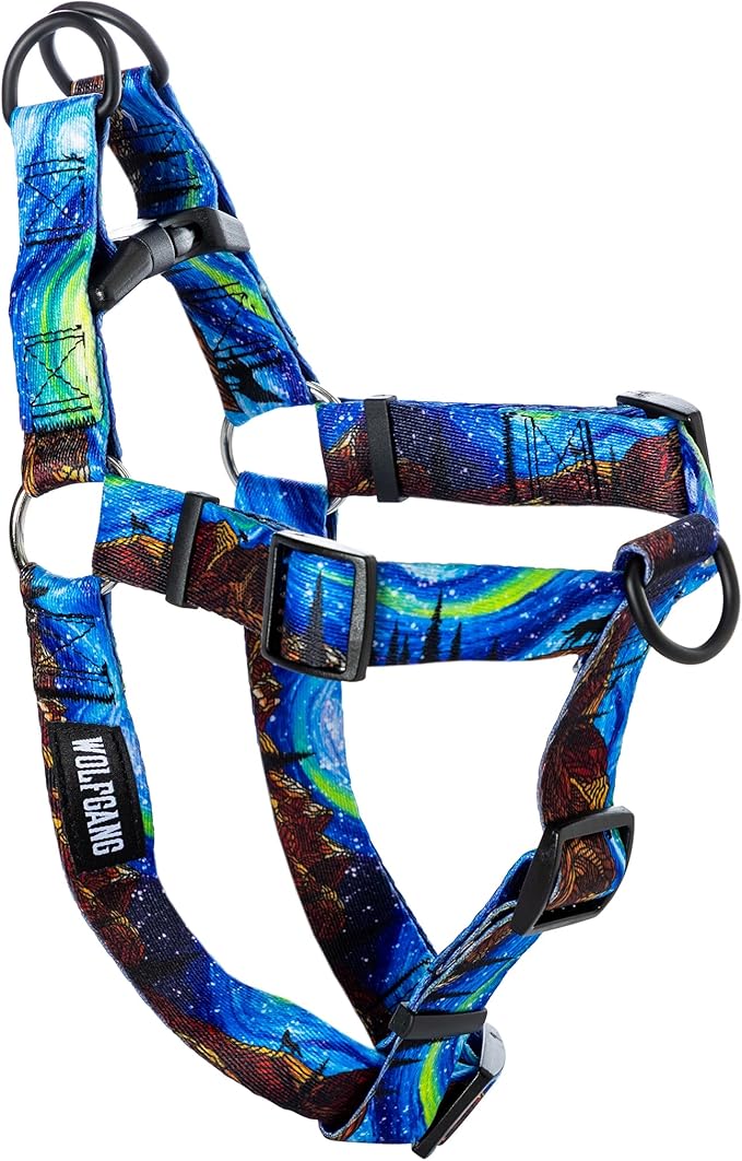 Wolfgang Heavy Duty Adjustable Dog Harness, Pull-Tested for Walking & Training, StarryWolf Print, Small