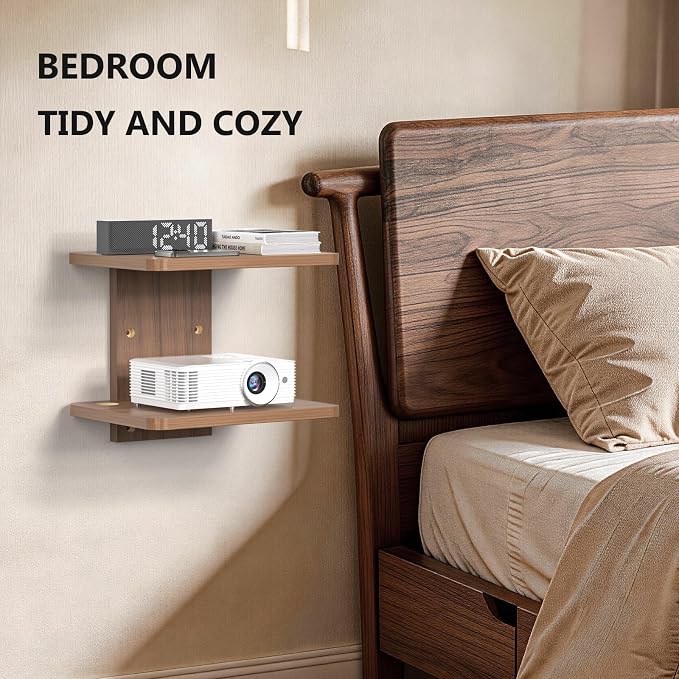 WALI Floating TV Shelf, 2 Tier Projector Shelf